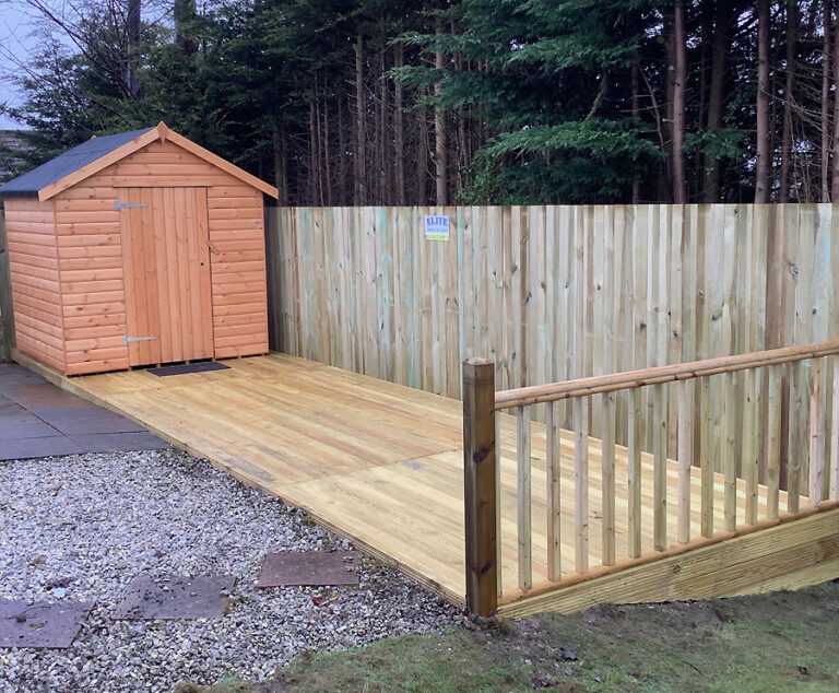 Decking in garden Newton Mearns